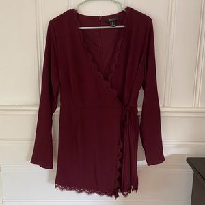 Burgundy Forever 21 Wrap Romper Size Medium